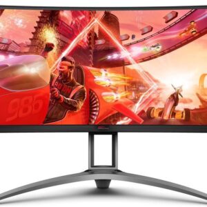 AOC Agon AG493UCX2 Super Wide Curved Gaming Monitor, Dual QHD 5120×1440, 165Hz 1ms, FreeSync Premium, Display HDR 400, USB-C Docking & KVM, Height-Adjustable, Black